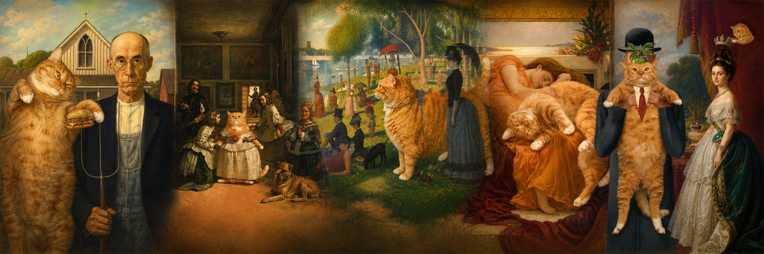 Zarathustra photobombing classical paintings